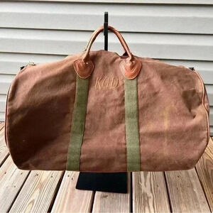 Vintage LL Bean leather and Canvas duffle bag
